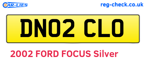 DN02CLO are the vehicle registration plates.