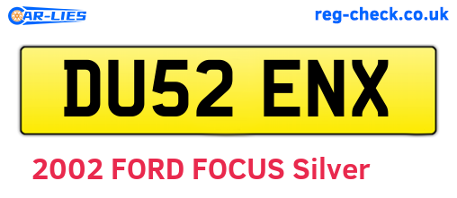 DU52ENX are the vehicle registration plates.