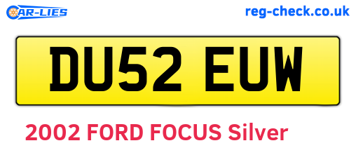 DU52EUW are the vehicle registration plates.