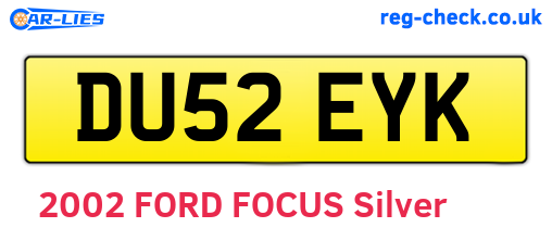 DU52EYK are the vehicle registration plates.