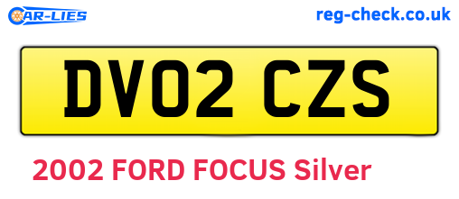 DV02CZS are the vehicle registration plates.