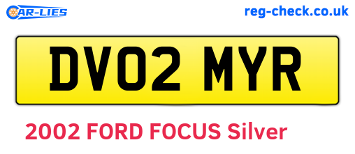 DV02MYR are the vehicle registration plates.