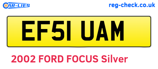 EF51UAM are the vehicle registration plates.