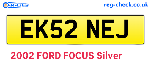 EK52NEJ are the vehicle registration plates.