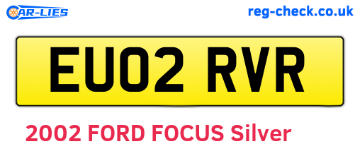 EU02RVR are the vehicle registration plates.