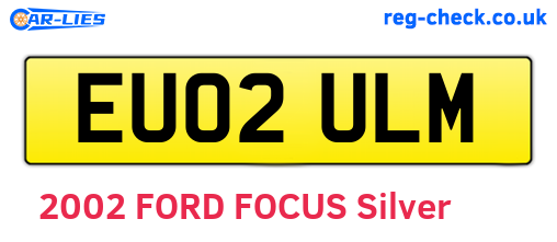 EU02ULM are the vehicle registration plates.