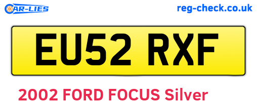 EU52RXF are the vehicle registration plates.