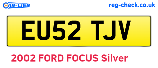 EU52TJV are the vehicle registration plates.