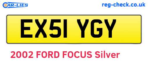 EX51YGY are the vehicle registration plates.