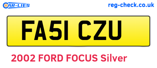 FA51CZU are the vehicle registration plates.