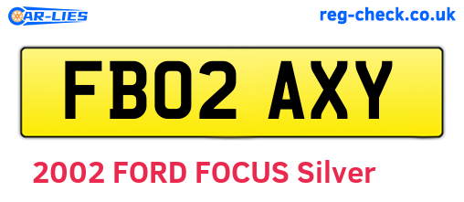 FB02AXY are the vehicle registration plates.