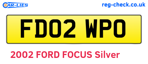 FD02WPO are the vehicle registration plates.