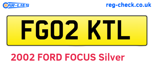 FG02KTL are the vehicle registration plates.