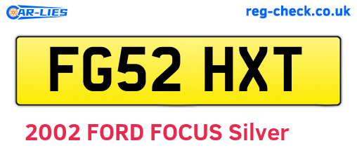 FG52HXT are the vehicle registration plates.