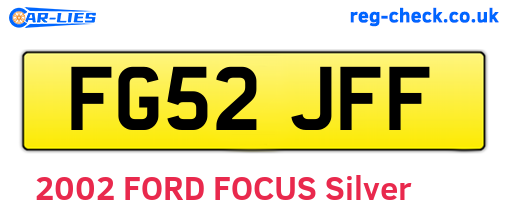 FG52JFF are the vehicle registration plates.