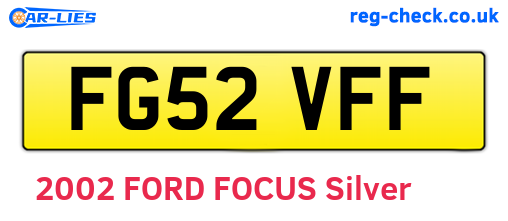 FG52VFF are the vehicle registration plates.