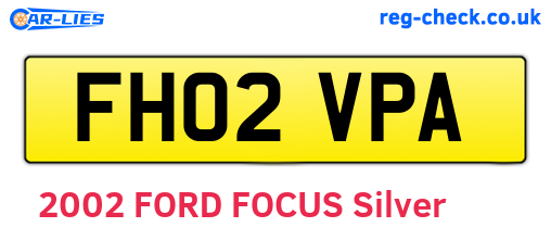 FH02VPA are the vehicle registration plates.