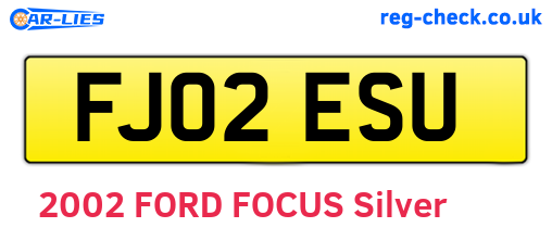 FJ02ESU are the vehicle registration plates.