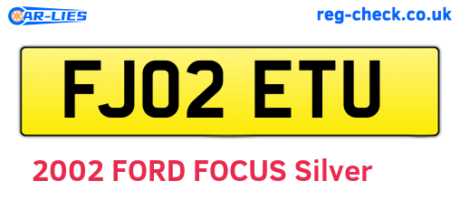 FJ02ETU are the vehicle registration plates.