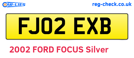 FJ02EXB are the vehicle registration plates.