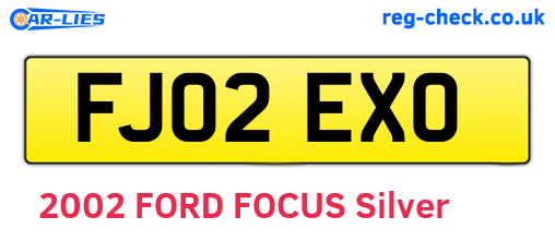 FJ02EXO are the vehicle registration plates.