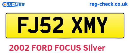 FJ52XMY are the vehicle registration plates.