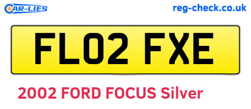 FL02FXE are the vehicle registration plates.