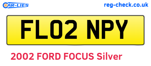 FL02NPY are the vehicle registration plates.