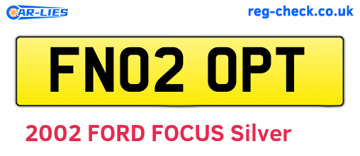 FN02OPT are the vehicle registration plates.
