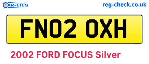 FN02OXH are the vehicle registration plates.