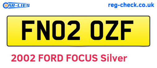 FN02OZF are the vehicle registration plates.