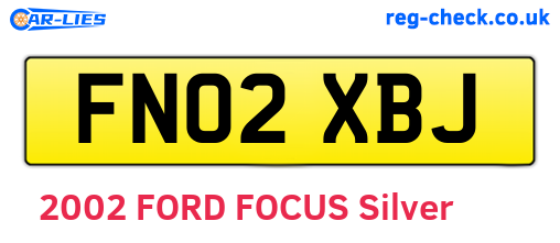 FN02XBJ are the vehicle registration plates.