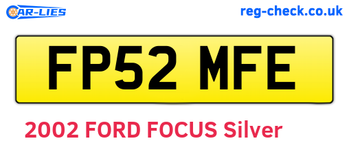 FP52MFE are the vehicle registration plates.