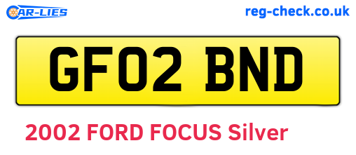 GF02BND are the vehicle registration plates.