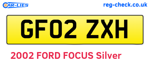 GF02ZXH are the vehicle registration plates.