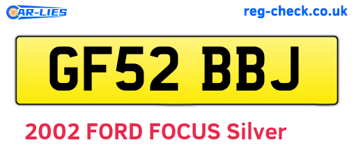 GF52BBJ are the vehicle registration plates.