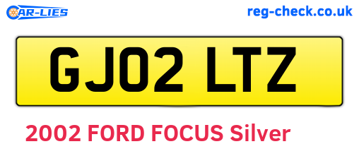 GJ02LTZ are the vehicle registration plates.