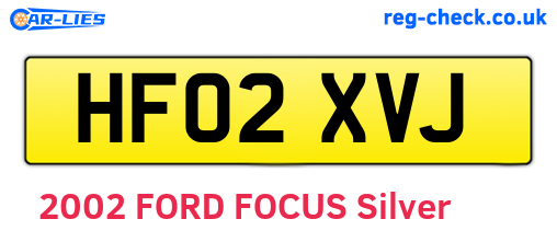 HF02XVJ are the vehicle registration plates.
