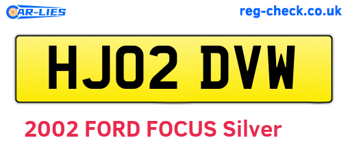 HJ02DVW are the vehicle registration plates.