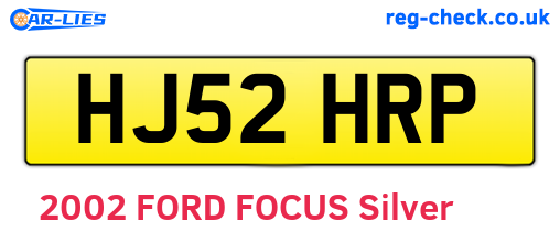 HJ52HRP are the vehicle registration plates.