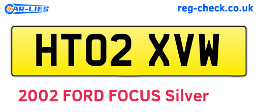HT02XVW are the vehicle registration plates.