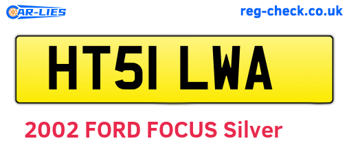 HT51LWA are the vehicle registration plates.