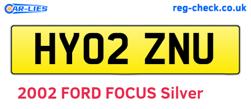 HY02ZNU are the vehicle registration plates.