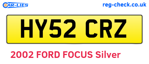 HY52CRZ are the vehicle registration plates.