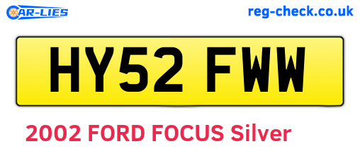 HY52FWW are the vehicle registration plates.