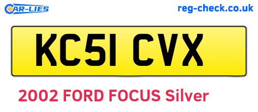 KC51CVX are the vehicle registration plates.