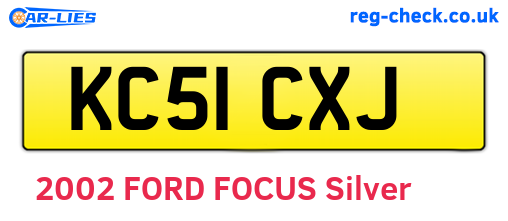 KC51CXJ are the vehicle registration plates.