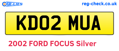 KD02MUA are the vehicle registration plates.