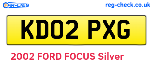 KD02PXG are the vehicle registration plates.