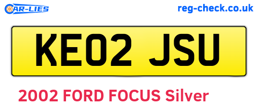 KE02JSU are the vehicle registration plates.